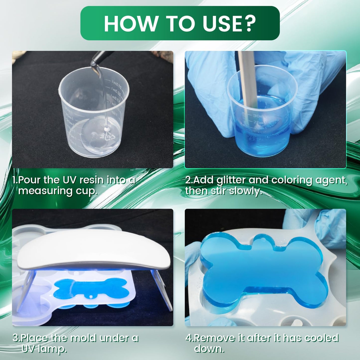 UV Resin with Light,Upgraded 500g Crystal Clear,Low Odor,Fast Cure& Hard Type UV Resin Kit,
