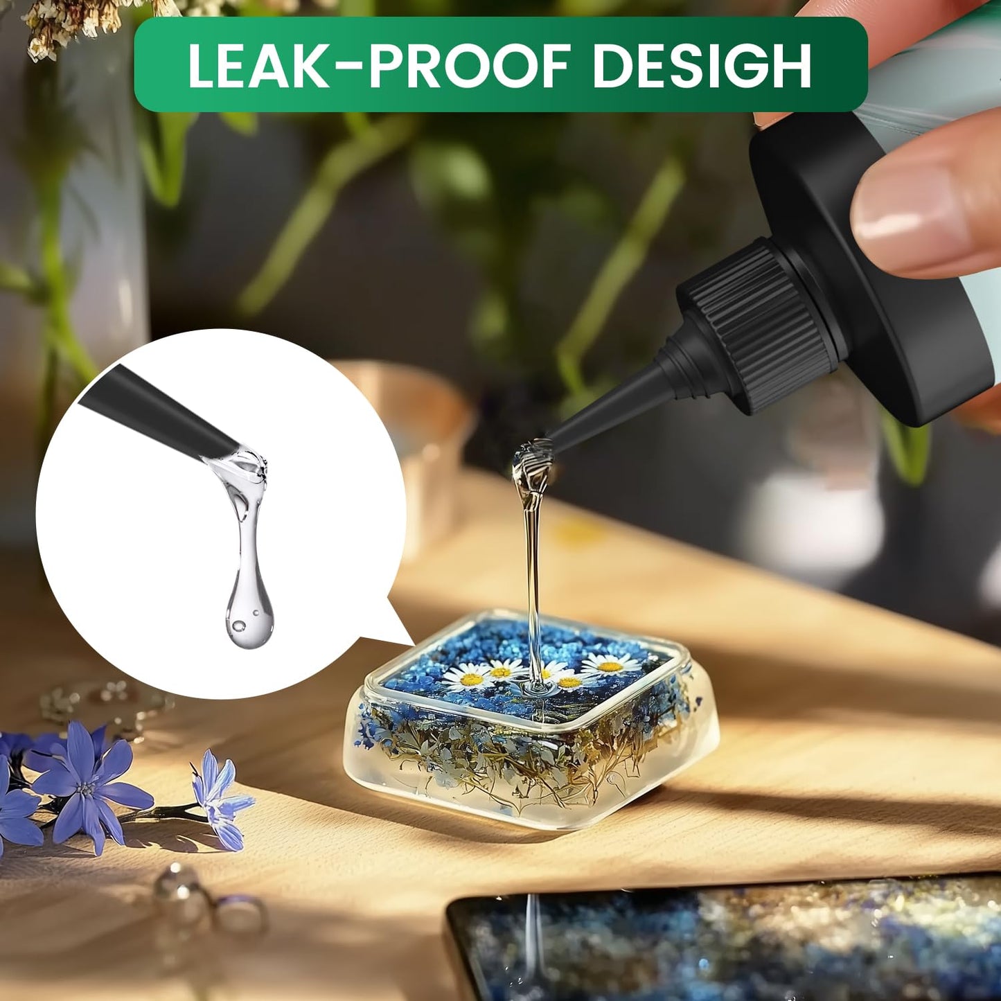 UV Resin with Light,Upgraded 500g Crystal Clear,Low Odor,Fast Cure& Hard Type UV Resin Kit,