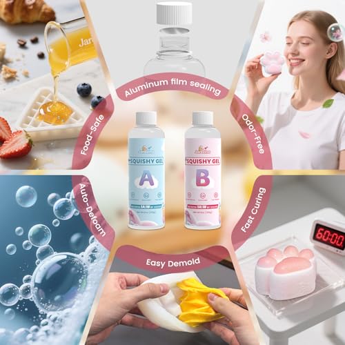 12 Pcs Taba Squishy Kit,Liquid Silicone for Squishy Maker with Guided