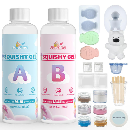 12 Pcs Taba Squishy Kit,Liquid Silicone for Squishy Maker with Guided