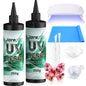 UV Resin with Light,Upgraded 500g Crystal Clear,Low Odor,Fast Cure& Hard Type UV Resin Kit,